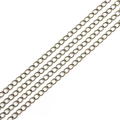 5 metara/lot 2,5 2,8 3,6 4,8 mm Ovalni lančić Prsten Produženi lanci Ogrlica Narukvice Lanci Potrošni materijal za izradu nakita DIY