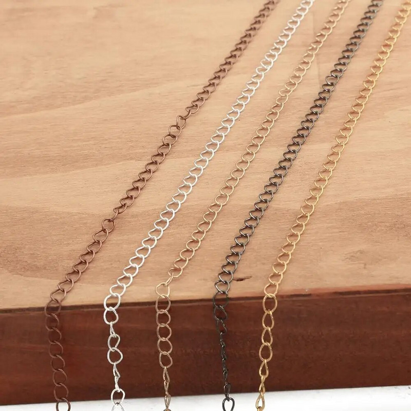 5 metara/lot 2,5 2,8 3,6 4,8 mm Ovalni lančić Prsten Produženi lanci Ogrlica Narukvice Lanci Potrošni materijal za izradu nakita DIY