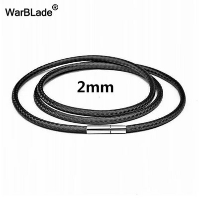 40-80cm 1-3mm melnas ādas auklas kaklarotas auklas vaska virves mežģīņu ķēde ar nerūsējošā tērauda rotējošo aizdari DIY kaklarotām rotaslietas