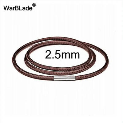 40-80cm 1-3mm melnas ādas auklas kaklarotas auklas vaska virves mežģīņu ķēde ar nerūsējošā tērauda rotējošo aizdari DIY kaklarotām rotaslietas
