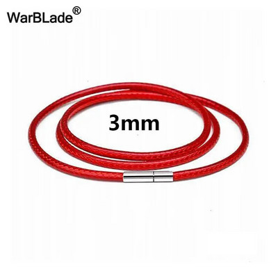 40-80cm 1-3mm melnas ādas auklas kaklarotas auklas vaska virves mežģīņu ķēde ar nerūsējošā tērauda rotējošo aizdari DIY kaklarotām rotaslietas