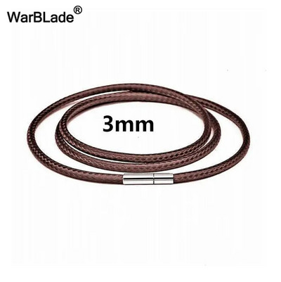 40-80cm 1-3mm melnas ādas auklas kaklarotas auklas vaska virves mežģīņu ķēde ar nerūsējošā tērauda rotējošo aizdari DIY kaklarotām rotaslietas