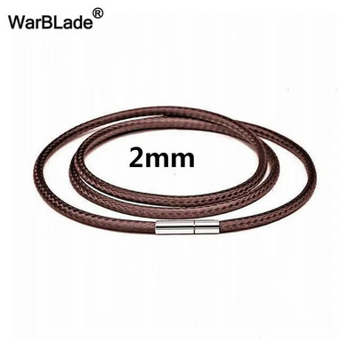 40-80cm 1-3mm melnas ādas auklas kaklarotas auklas vaska virves mežģīņu ķēde ar nerūsējošā tērauda rotējošo aizdari DIY kaklarotām rotaslietas