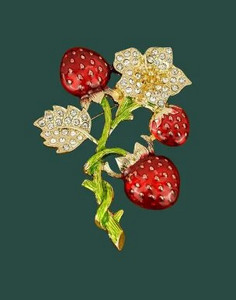 Vintage σμάλτο φράουλα καρφίτσες Φρούτα λουλούδι Strawberry Girl Μαργαριτάρι καρφίτσα Μεταξωτό μαντίλι πόρπη Ρούχα Αξεσουάρ τσάντα καπέλων DIY