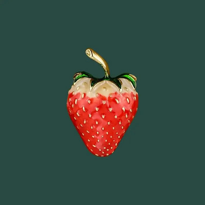 Vintage σμάλτο φράουλα καρφίτσες Φρούτα λουλούδι Strawberry Girl Μαργαριτάρι καρφίτσα Μεταξωτό μαντίλι πόρπη Ρούχα Αξεσουάρ τσάντα καπέλων DIY