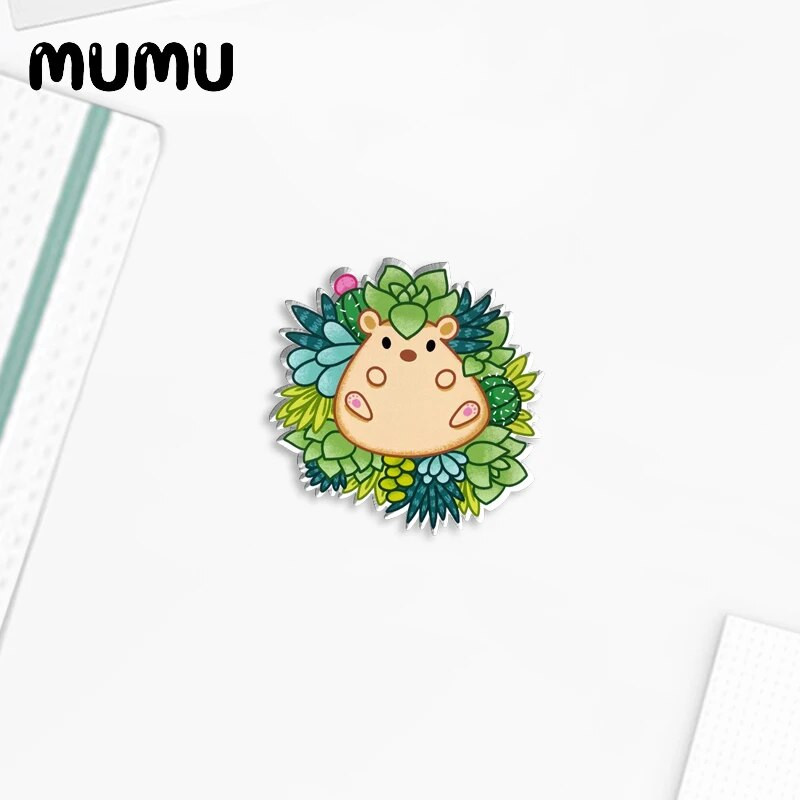 2023 New Mushroom Hedgehog Lapel Pin Flower Animal Ducky Acrylic καρφίτσες Χειροποίητες εποξειδικές κοσμηματοπούλες τσάντα τσάντα