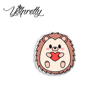 2023 New Arrival Fashion Cartoon Cute Hedgehog Animals Handcraft Ακρυλικό εποξειδικό σήμα με καρφίτσα πέτο
