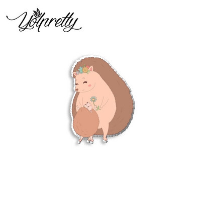 2023. gada jaunums modes karikatūra Jauki ezis dzīvnieki ar rokām darināti akrila epoksīda žetonu piespraudes