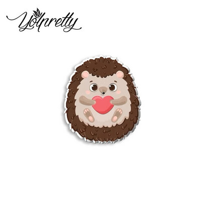 2023. gada jaunums modes karikatūra Jauki ezis dzīvnieki ar rokām darināti akrila epoksīda žetonu piespraudes