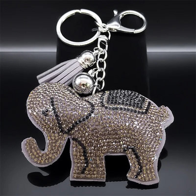 Μπρελόκ Elephant Full Crystal χαριτωμένο μπρελόκ για γυναίκες Ανδρικό κράμα στρας Ζώο Μπρελόκ Αξεσουάρ Τσάντα αυτοκινήτου Κόσμημα K5134S05