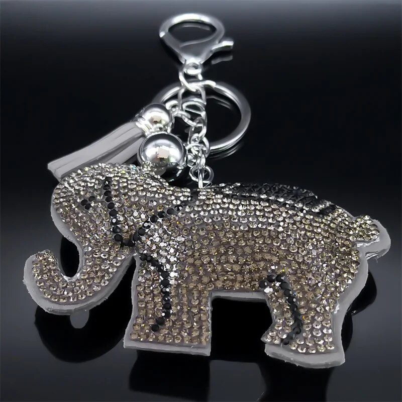 Μπρελόκ Elephant Full Crystal χαριτωμένο μπρελόκ για γυναίκες Ανδρικό κράμα στρας Ζώο Μπρελόκ Αξεσουάρ Τσάντα αυτοκινήτου Κόσμημα K5134S05