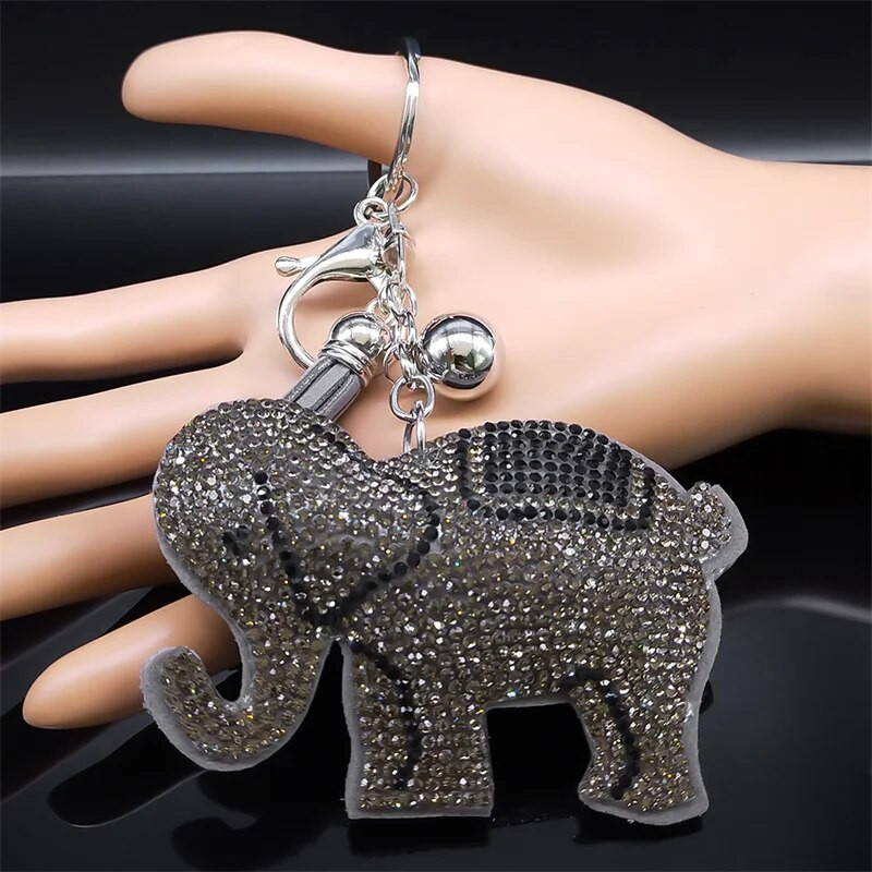 Μπρελόκ Elephant Full Crystal χαριτωμένο μπρελόκ για γυναίκες Ανδρικό κράμα στρας Ζώο Μπρελόκ Αξεσουάρ Τσάντα αυτοκινήτου Κόσμημα K5134S05