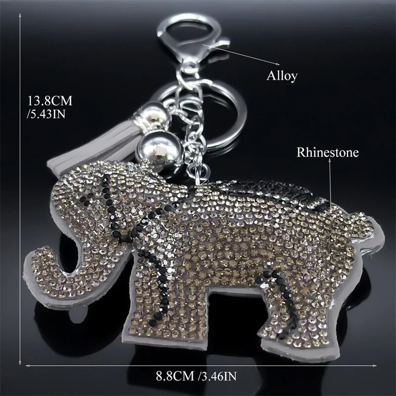Μπρελόκ Elephant Full Crystal χαριτωμένο μπρελόκ για γυναίκες Ανδρικό κράμα στρας Ζώο Μπρελόκ Αξεσουάρ Τσάντα αυτοκινήτου Κόσμημα K5134S05