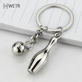 Radoša sakausējuma boulinga bumbas kulons automašīnas atslēgu piekariņš somiņa Ornaments atslēgu piekariņš Sports Lover Club dāvanu boulinga bumbas kulons