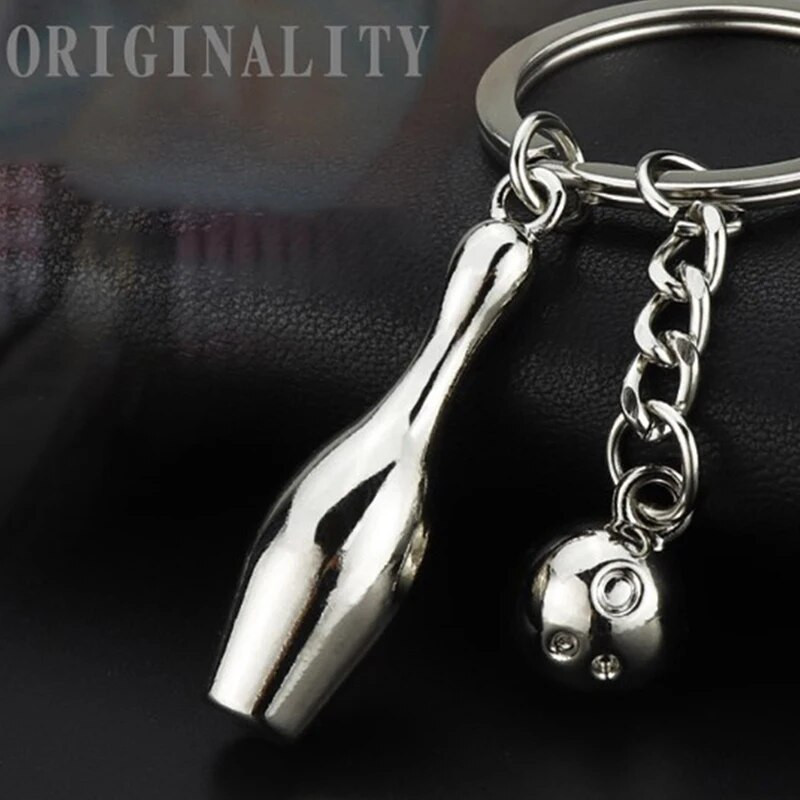 Radoša sakausējuma boulinga bumbas kulons automašīnas atslēgu piekariņš somiņa Ornaments atslēgu piekariņš Sports Lover Club dāvanu boulinga bumbas kulons