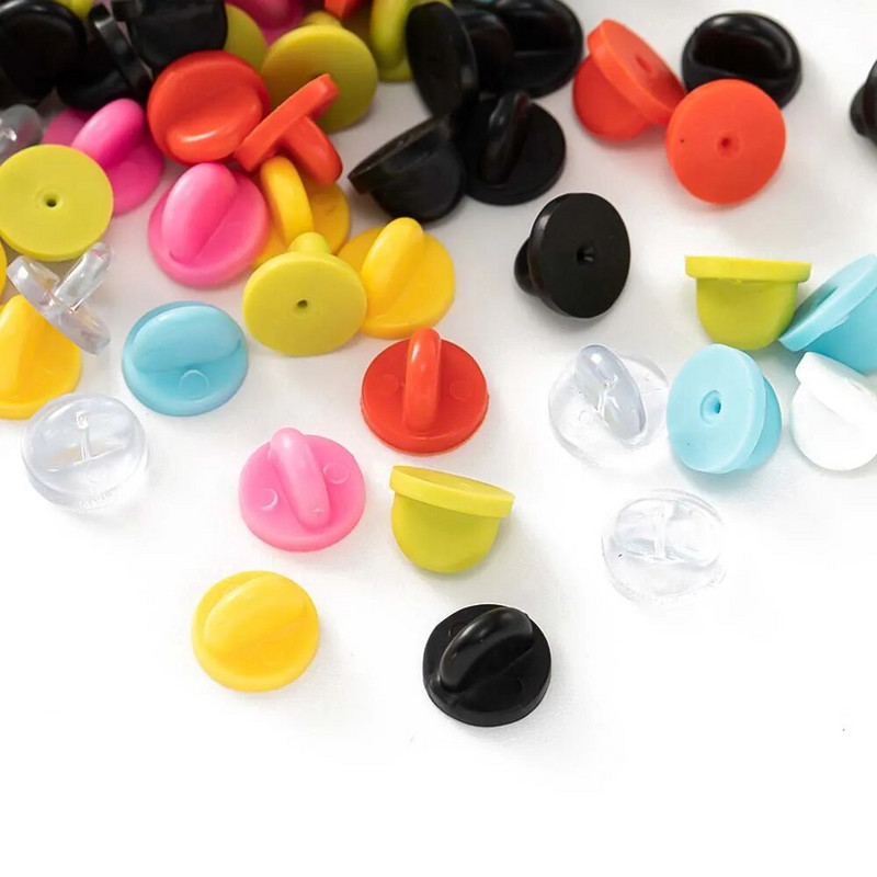 50 τμχ Λαστιχένια καρφίτσα Πλάτη κούμπωμα Πόρπη ασφαλείας για DIY καρφίτσες με πέτο Σήμα Κοσμήματα Αξεσουάρ Ευρήματα Χειροτεχνία Προμήθειες Υλικά