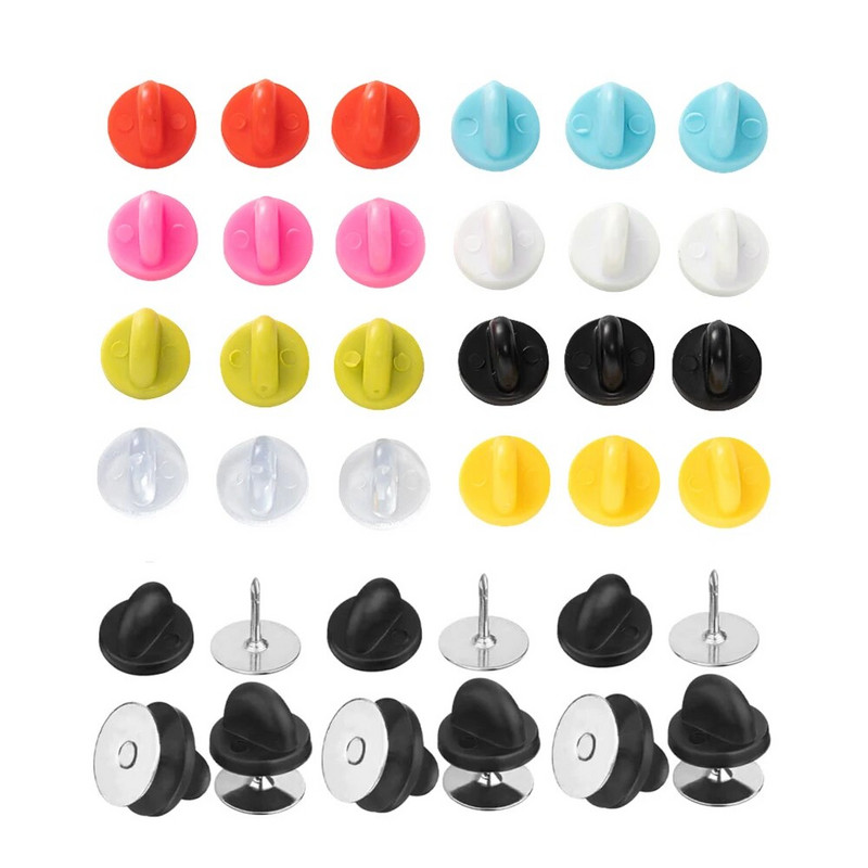 50 τμχ Λαστιχένια καρφίτσα Πλάτη κούμπωμα Πόρπη ασφαλείας για DIY καρφίτσες με πέτο Σήμα Κοσμήματα Αξεσουάρ Ευρήματα Χειροτεχνία Προμήθειες Υλικά