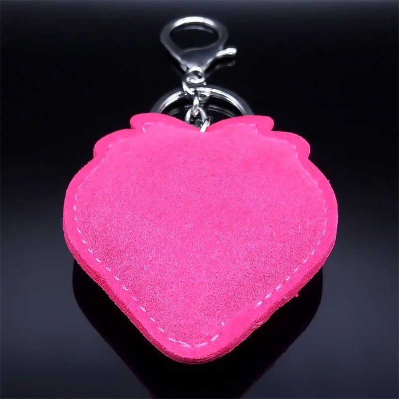 Modni kristalni privjesak za ključeve s voćem od jagode Srebrne boje Privjesak za ključeve automobila s resicama Ukrasi Poklon Nakit porte clé