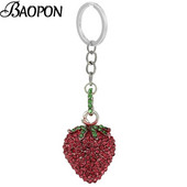 Kristāla Rhinestone Zemeņu Kulons Atslēgu piekariņi Atslēgu piekariņi Gredzeni Turētājs Soma automašīnai Sievietēm Vīriešu piedāvājumi ar bezmaksas piegādi