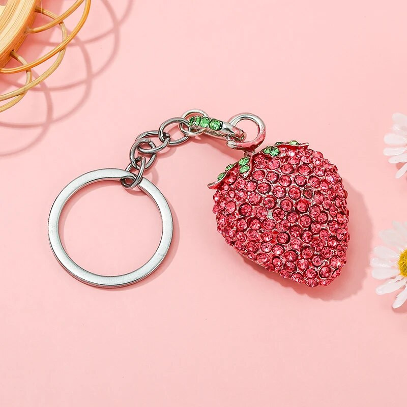 Kristāla Rhinestone Zemeņu Kulons Atslēgu piekariņi Atslēgu piekariņi Gredzeni Turētājs Soma automašīnai Sievietēm Vīriešu piedāvājumi ar bezmaksas piegādi