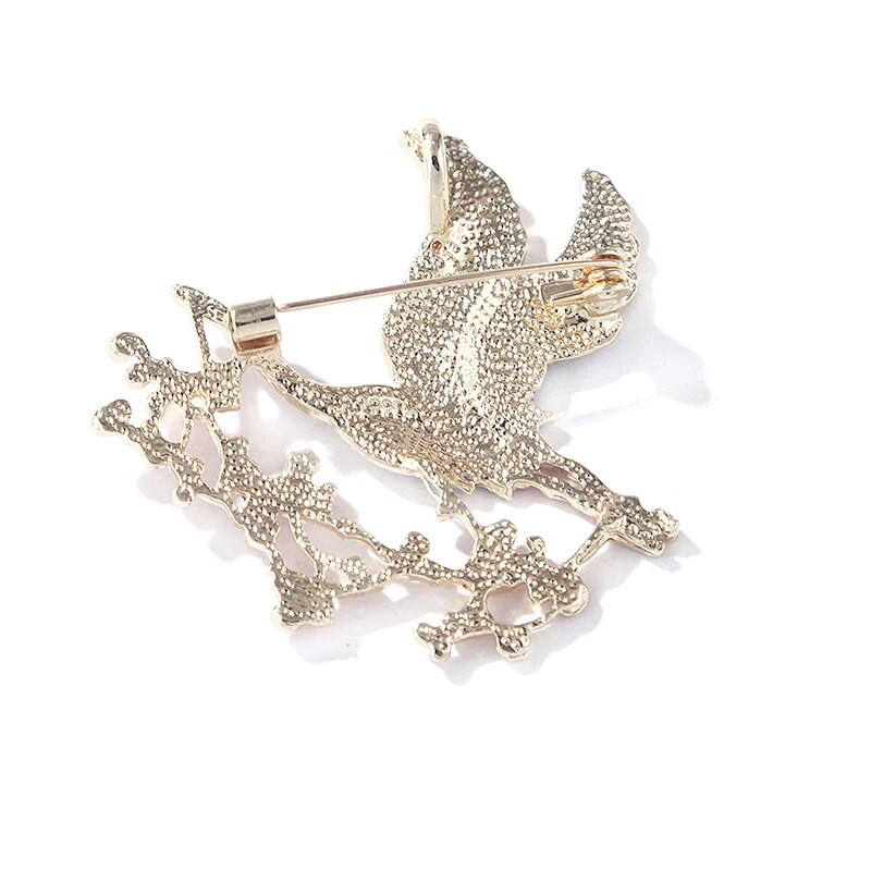 1 db Retro zománcozott virágdaru brossok kínai stílusú fűzőtűk női uniszex madár állatbuli brosstűk ajándék