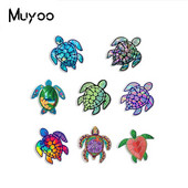 2023. gada jaunums, modes jūras bruņurupucis, varavīksnes lepnums, krāsaina glezna ar rokām darināta epoksīda akrila sveķu atloka piespraudes nozīmītes piespraudes