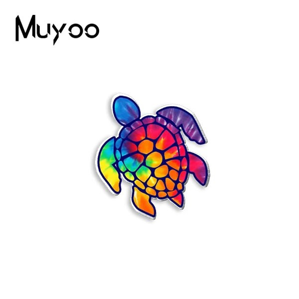 2023. gada jaunums, modes jūras bruņurupucis, varavīksnes lepnums, krāsaina glezna ar rokām darināta epoksīda akrila sveķu atloka piespraudes nozīmītes piespraudes