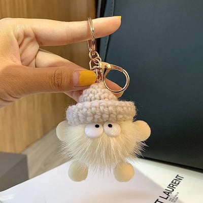 18 krāsas Jauka ūdeļu kažokādas štrope Briketes Atslēgu piekariņi Auto atslēgu piekariņi Kulons Plīša skolas soma Kulons Dāvana kawaii mugursoma atslēgu piekariņi