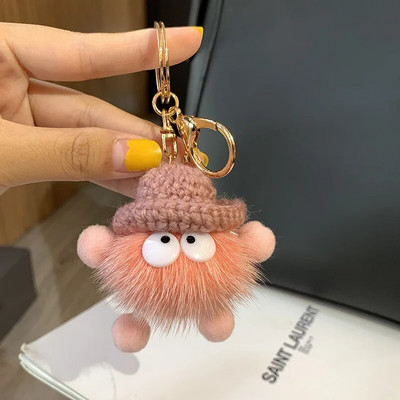 18 krāsas Jauka ūdeļu kažokādas štrope Briketes Atslēgu piekariņi Auto atslēgu piekariņi Kulons Plīša skolas soma Kulons Dāvana kawaii mugursoma atslēgu piekariņi