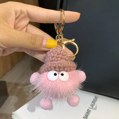 18 krāsas Jauka ūdeļu kažokādas štrope Briketes Atslēgu piekariņi Auto atslēgu piekariņi Kulons Plīša skolas soma Kulons Dāvana kawaii mugursoma atslēgu piekariņi