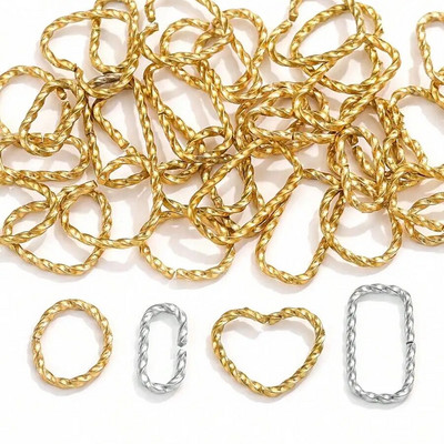 20 τμχ Ανοιχτοί κρίκοι από ανοξείδωτο ατσάλι για συνδέσμους Κοσμήματα Κατασκευές DIY Σκουλαρίκι Κολιέ με σχιστό δαχτυλίδι Αξεσουάρ κοσμημάτων