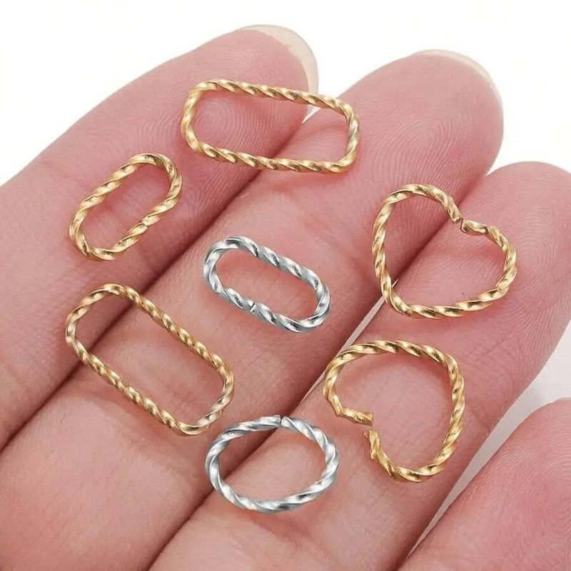 20gab. Nerūsējošā tērauda savīti atvērti lēciena gredzeni savienotājiem Rotaslietas Izgatavojumi Auskaru Kaklarota Sadalīta Gredzena Juvelierizstrādājumu aksesuāri