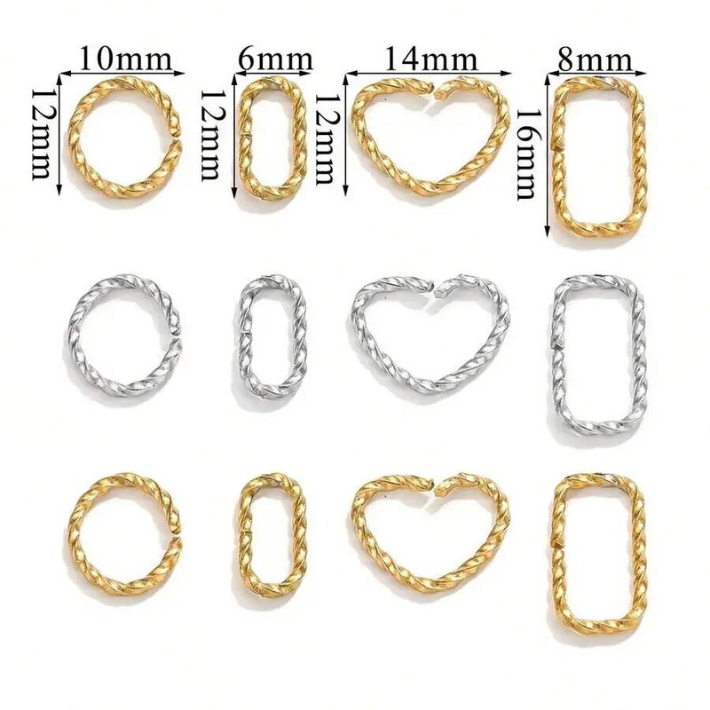 20gab. Nerūsējošā tērauda savīti atvērti lēciena gredzeni savienotājiem Rotaslietas Izgatavojumi Auskaru Kaklarota Sadalīta Gredzena Juvelierizstrādājumu aksesuāri