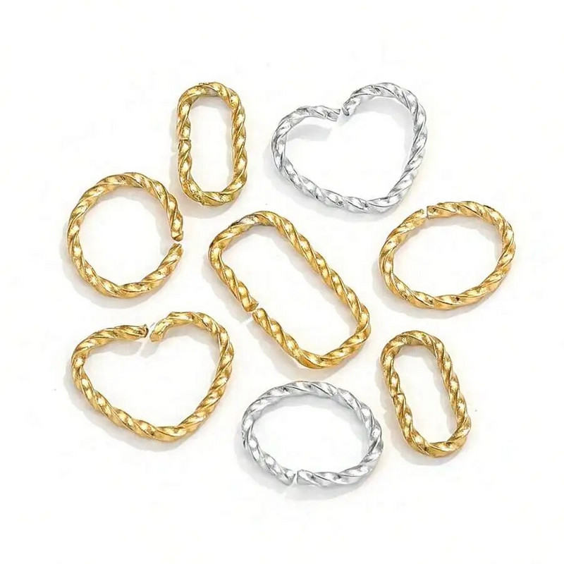 20gab. Nerūsējošā tērauda savīti atvērti lēciena gredzeni savienotājiem Rotaslietas Izgatavojumi Auskaru Kaklarota Sadalīta Gredzena Juvelierizstrādājumu aksesuāri