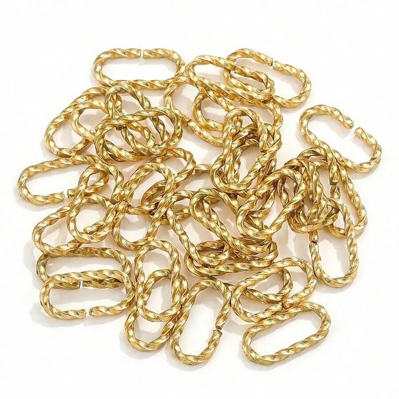 20gab. Nerūsējošā tērauda savīti atvērti lēciena gredzeni savienotājiem Rotaslietas Izgatavojumi Auskaru Kaklarota Sadalīta Gredzena Juvelierizstrādājumu aksesuāri