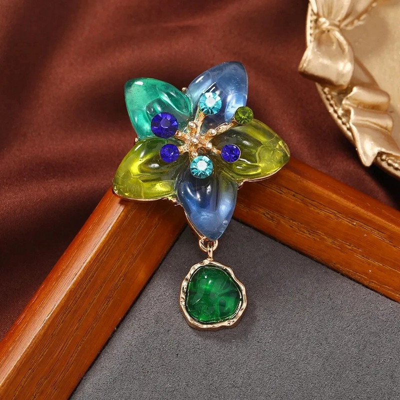 Εκλεκτές vintage Star καρφίτσα ρετσίνι κρεμαστό κόσμημα καρφίτσες για γυναίκες Λαμπερό Pentagram Corsage Lady Wedding Party Καρφίτσες κοσμημάτων