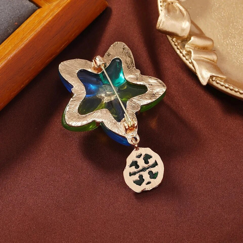 Εκλεκτές vintage Star καρφίτσα ρετσίνι κρεμαστό κόσμημα καρφίτσες για γυναίκες Λαμπερό Pentagram Corsage Lady Wedding Party Καρφίτσες κοσμημάτων