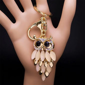 Creative Owl Crystal Alloy Μπρελόκ Θήκη αυτοκινήτου Τσάντα τσάντα τσάντα για κορίτσια Αισθητικό δώρο Μπρελόκ Μπιμπελό Κόσμημα K9238
