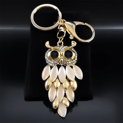 Creative Owl Crystal Alloy Μπρελόκ Θήκη αυτοκινήτου Τσάντα τσάντα τσάντα για κορίτσια Αισθητικό δώρο Μπρελόκ Μπιμπελό Κόσμημα K9238