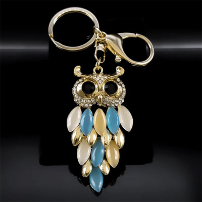 Creative Owl Crystal Alloy Μπρελόκ Θήκη αυτοκινήτου Τσάντα τσάντα τσάντα για κορίτσια Αισθητικό δώρο Μπρελόκ Μπιμπελό Κόσμημα K9238