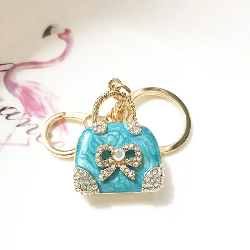 Εξαιρετικό Charm Fashion Τσάντα Μπρελόκ Μπρελόκ σε σχήμα Μπρελόκ Χαριτωμένο φιόγκο Κρυστάλλινο στρας Κρεμαστό μπρελόκ αυτοκινήτου Γυναικείο δώρο