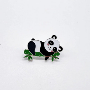 Νέα καρφίτσα με σμάλτο από κράμα Panda Αξεσουάρ ρούχων με καρφίτσα με σμάλτο από κράμα Panda Creative Cartoon Giant Panda σε σχήμα σταγόνας λαδιού, καρφίτσα πέτο