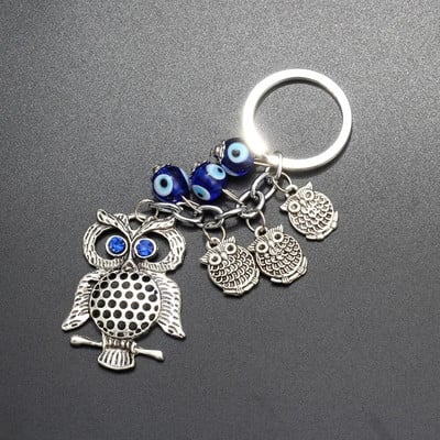 Turski Lucky Owl Blue Evil Eye privjesak za ključeve za žene i muškarce Privjesak za ključeve automobila Životinjski modni privjesak za ključeve Torba Dodaci Nakit Poklon