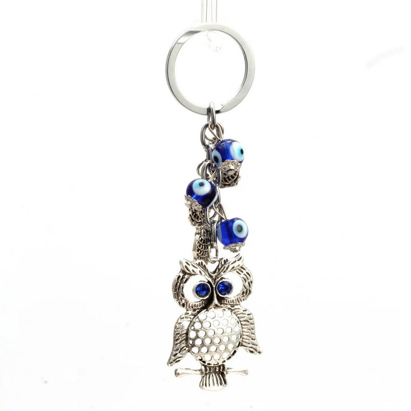Turski Lucky Owl Blue Evil Eye privjesak za ključeve za žene i muškarce Privjesak za ključeve automobila Životinjski modni privjesak za ključeve Torba Dodaci Nakit Poklon