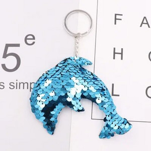 1GB Dolphin Star Vienradzis dzīvnieks Atslēgu piekariņš Glitter Pompom Sequins Atslēgu piekariņi Dāvanas sievietēm Autosomas piederumi Atslēgu piekariņi Rotaslietas