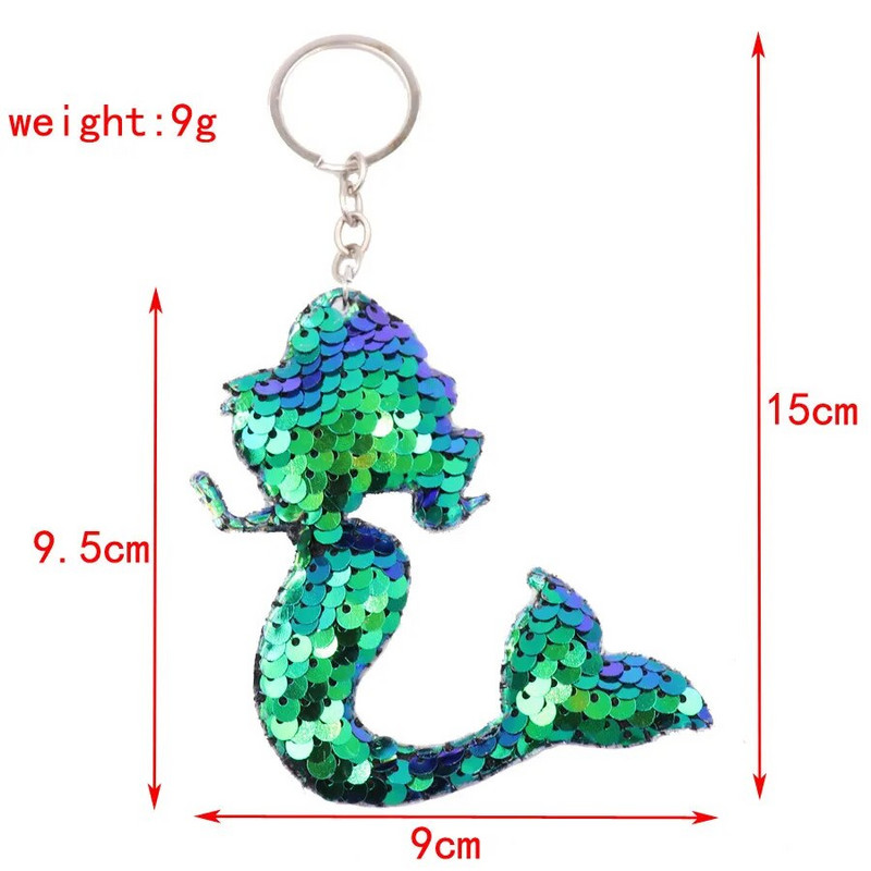 1GB Dolphin Star Vienradzis dzīvnieks Atslēgu piekariņš Glitter Pompom Sequins Atslēgu piekariņi Dāvanas sievietēm Autosomas piederumi Atslēgu piekariņi Rotaslietas