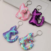 4gab Cute Cat Glitter Sequins Charm Atslēgu piekariņš Mode Jauka karikatūra Krāsaina soma Atslēgu piekariņa Ornamenta Soma Soma piekariņi Piederumi