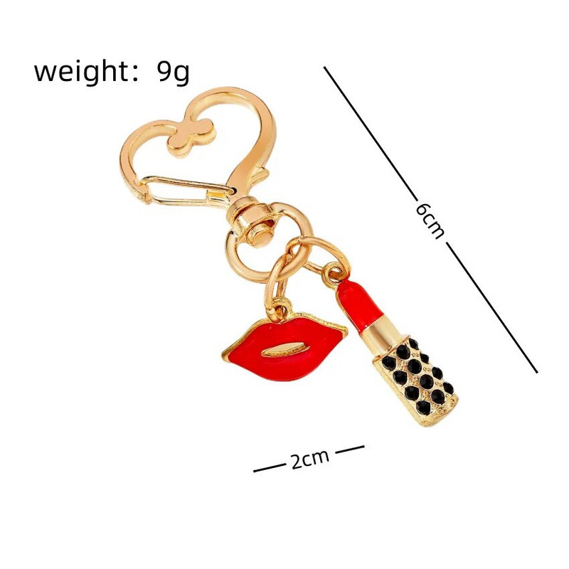 Μοντέρνα κοσμήματα κραγιόν Μπρελόκ χείλη Λεπτά στρας Μπρελόκ Γυναικείες τσάντες για κορίτσια Μπρελόκ αυτοκινήτου Πορτοφόλι κλειδοθήκη llaveros