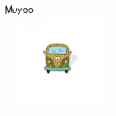 2022 New Arrival Fashion Hippie Peace Love Bus with Flowers Handcraft εποξειδικές ακρυλικές καρφίτσες για πέτο Καρφίτσα για σήμα