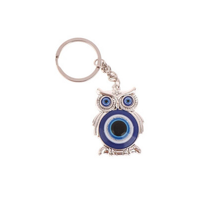 Blue Evil Eye Owl Lucky Charm Κρεμαστό με κλειδί αυτοκινήτου Κρεμαστό κλειδί αυτοκινήτου Animal Fashion Θήκη μπρελόκ Αξεσουάρ τσάντας Κοσμήματα